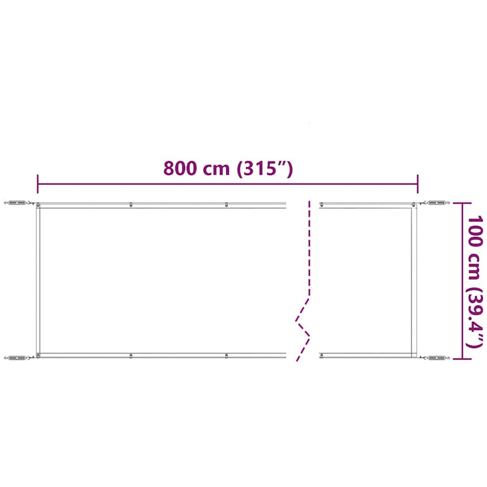vidaXL Green Oxford Fabric Vertical Awning 1 x 8m Image 6