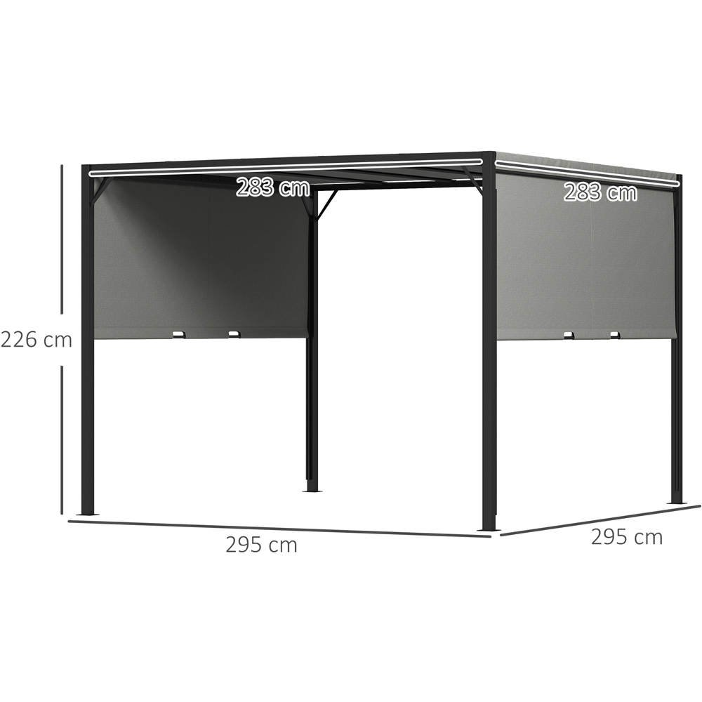 Outsunny 3 x 3m Grey Metal Pergola Gazebo Image 9