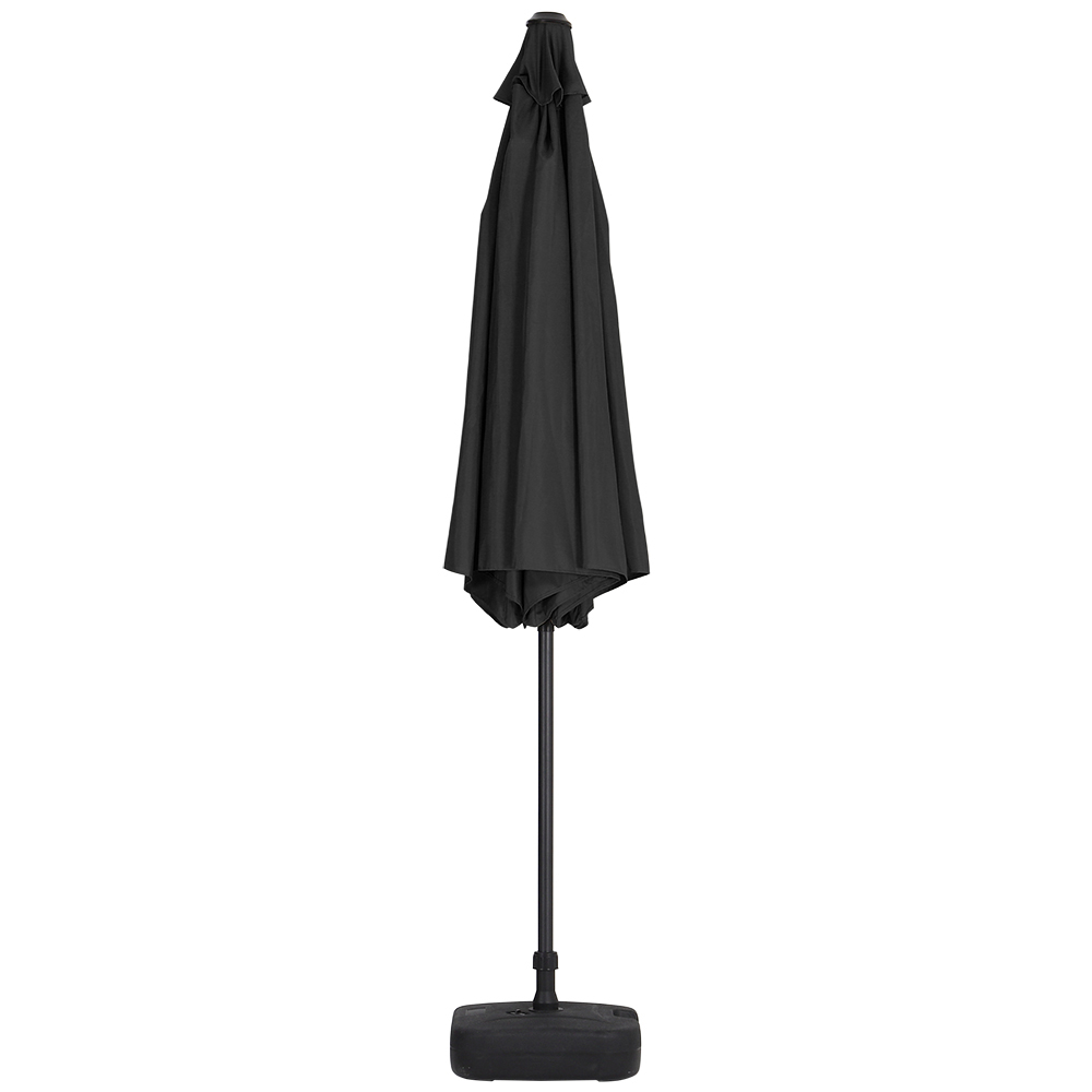 Living and Home Black Round Crank Tilt Parasol with Square Base 3m Image 5