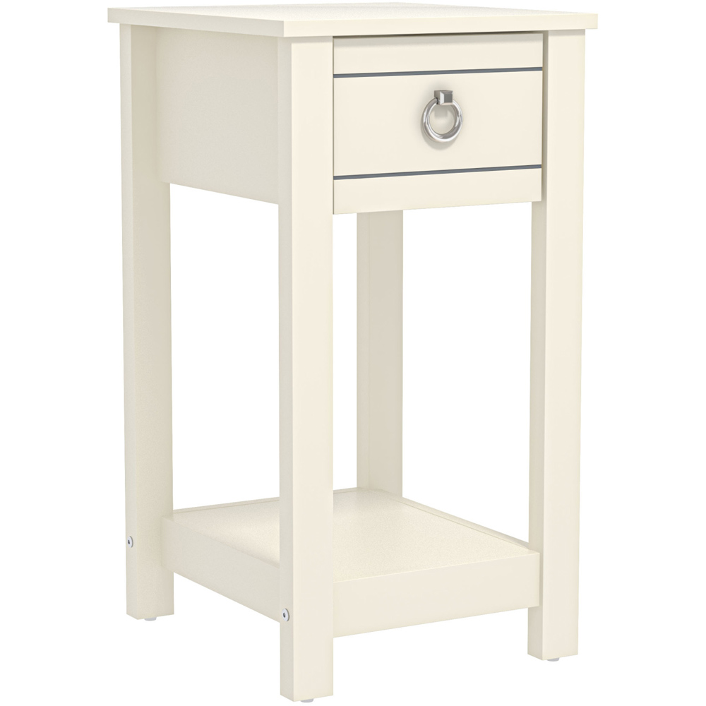 GFW Clovelly Single Drawer Ivory Bedside Table Image 2