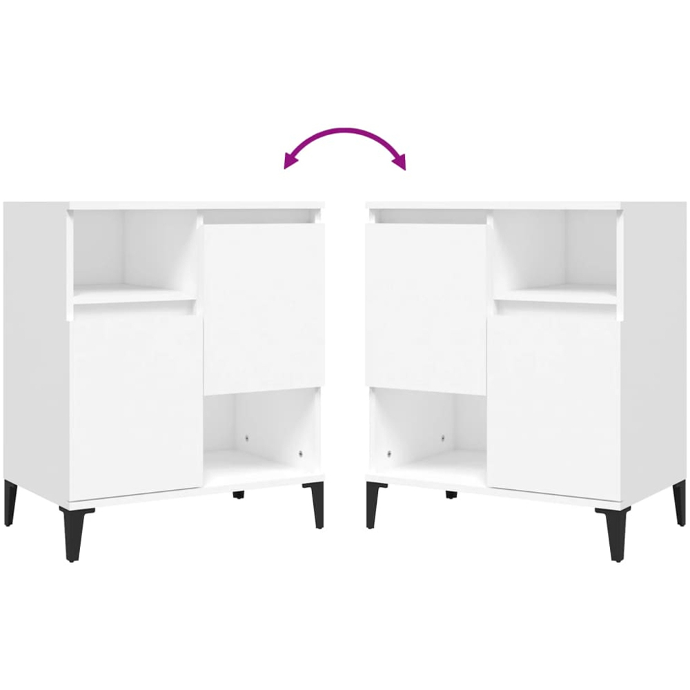 vidaXL 2 Door 2 Shelf White Sideboard Set of 3 Image 6