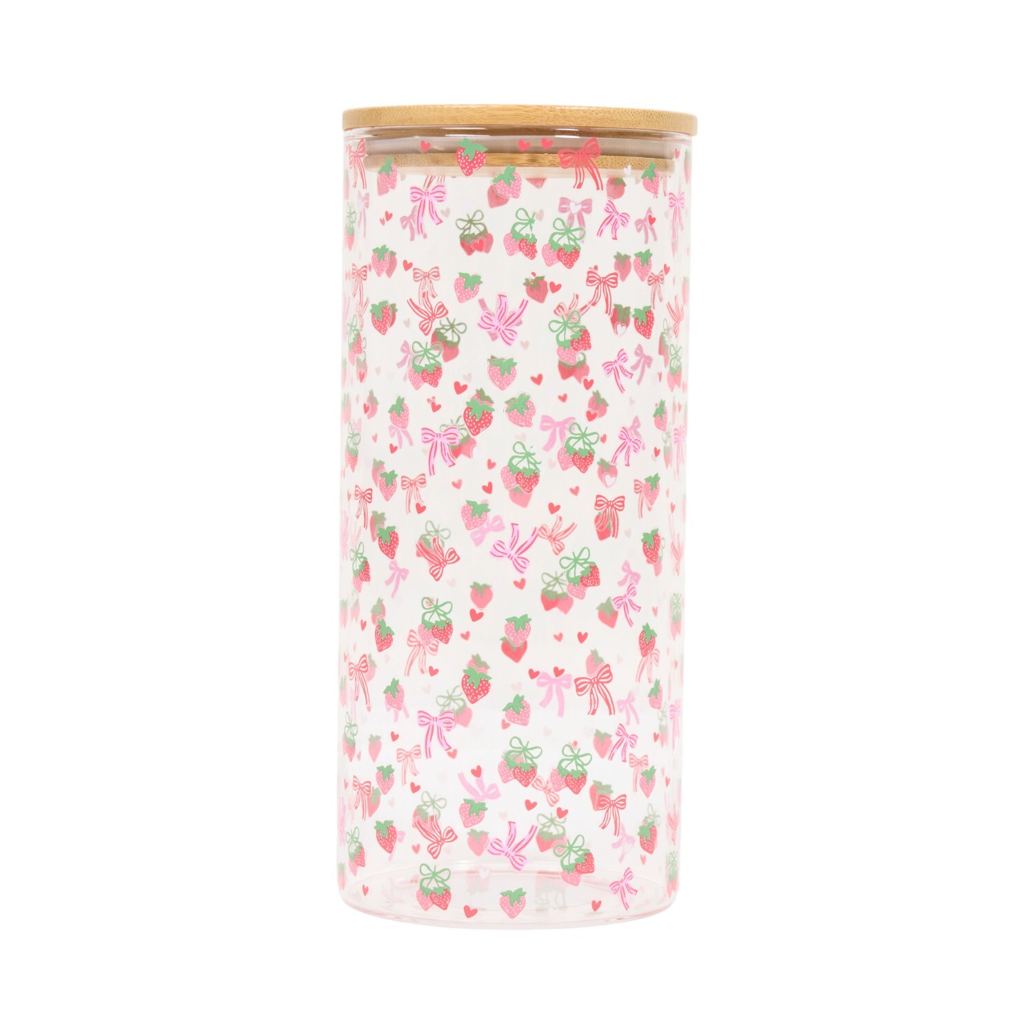 Berry Sweet Glass Jar with Bamboo Lid Clear Image 2