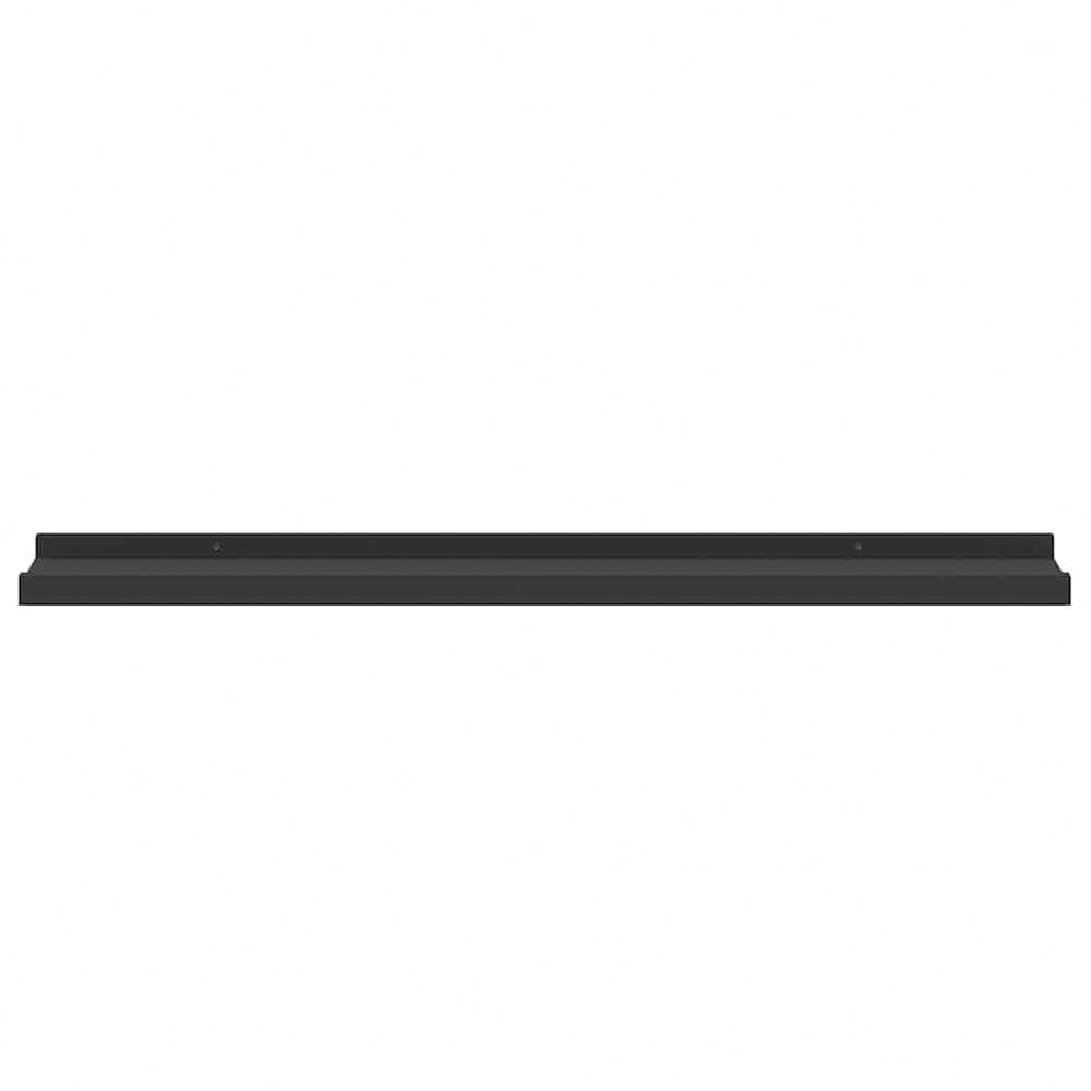 vidaXL 80cm Set of 2 Black Frame Ledge Floating Wall Shelf Image 3