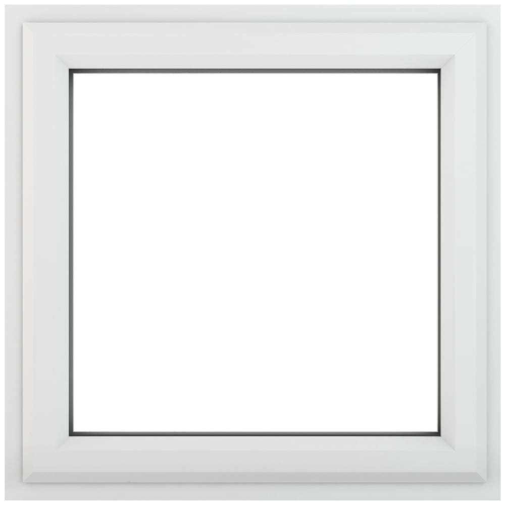 Crystal uPVC Triple Glazed Window Top Hung Opener White Clear Glass 610x610mm Image 1