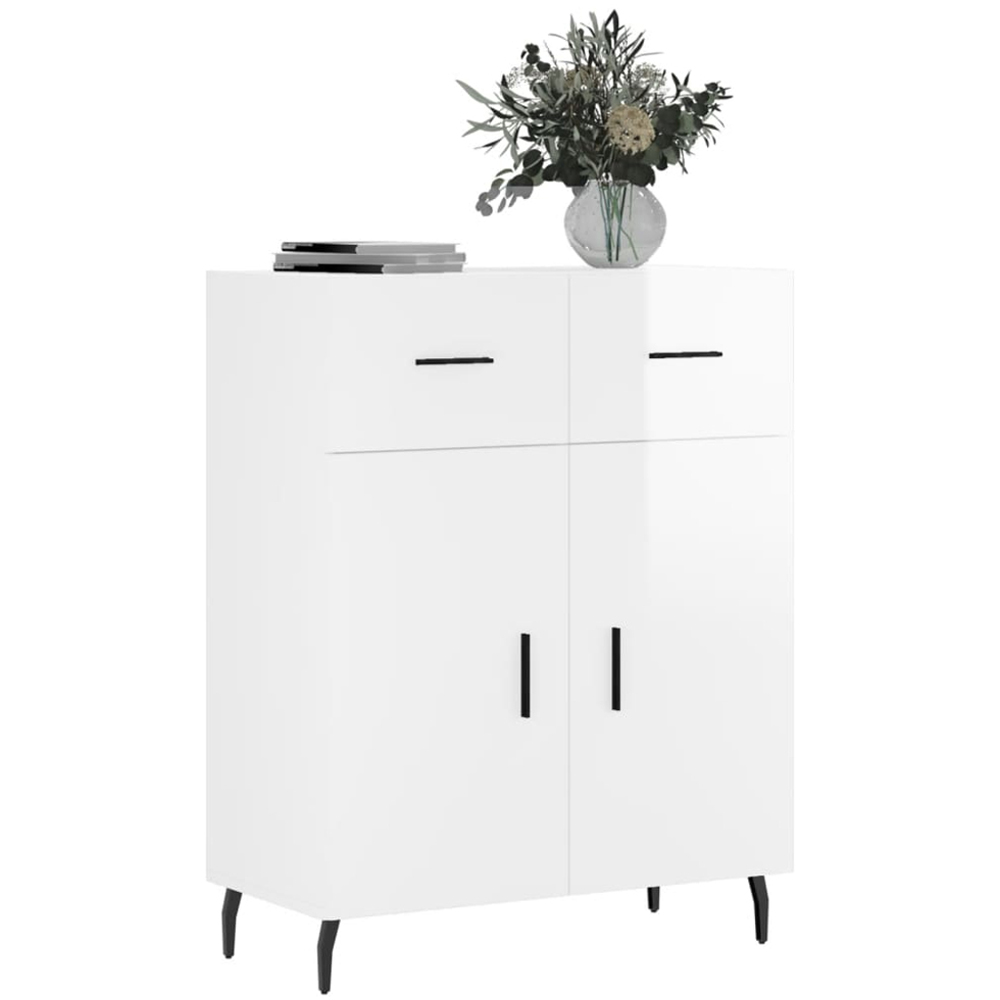 vidaXL 2 Door 2 Drawer White Sideboard Image 3