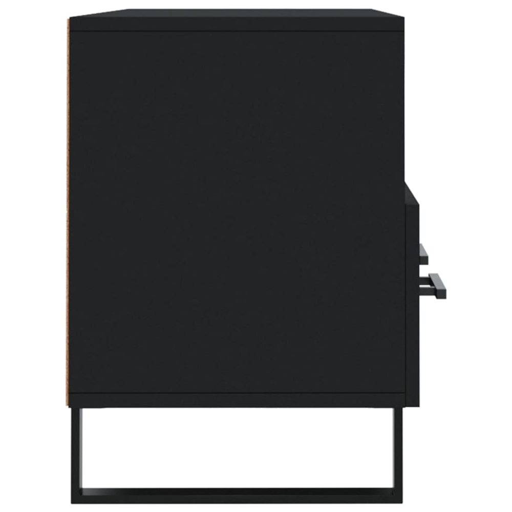 vidaXL 3 Drawer 3 Shelf Black TV Cabinet Image 7