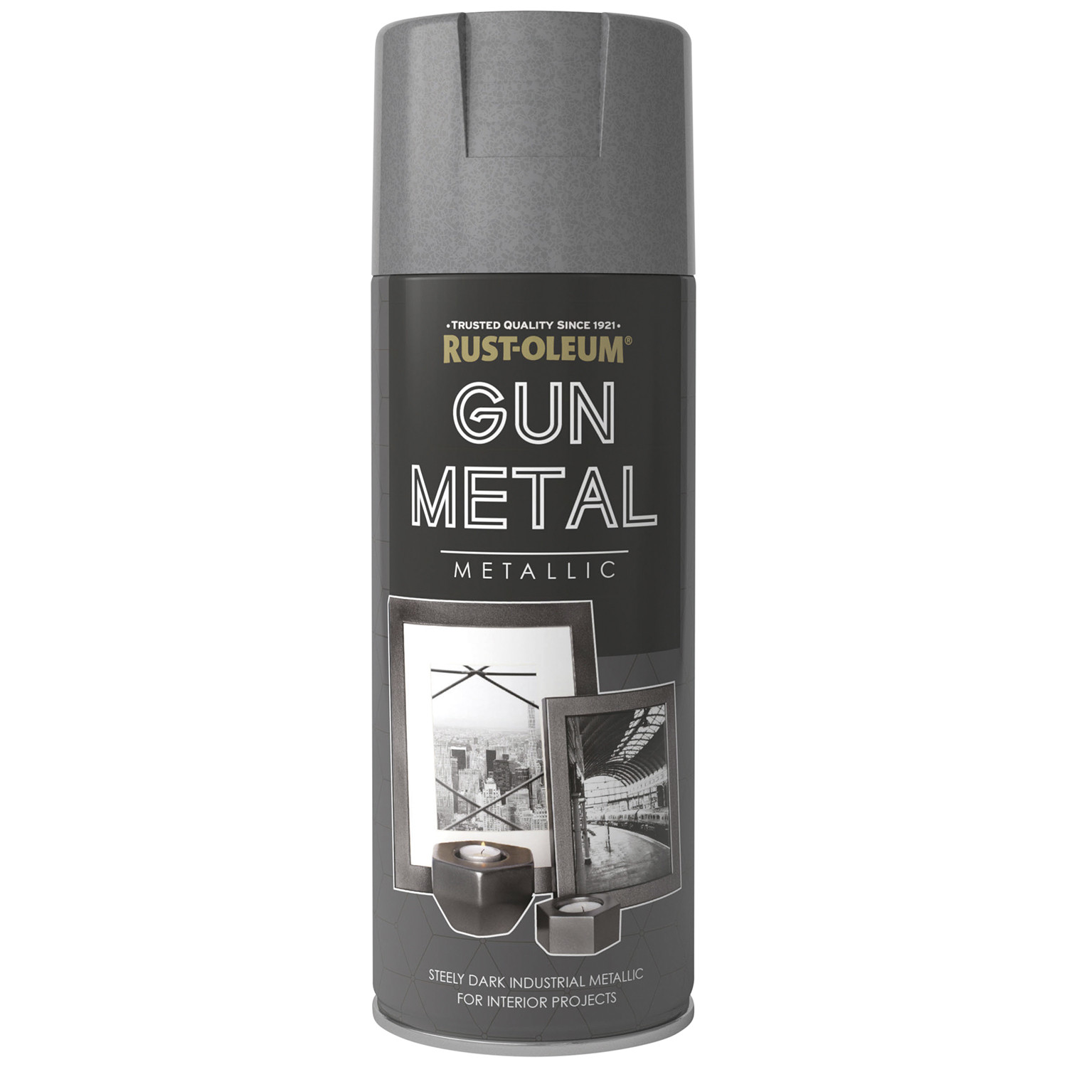 Rust-Oleum Gun Metal Grey Metallic Spray Paint 400ml Image