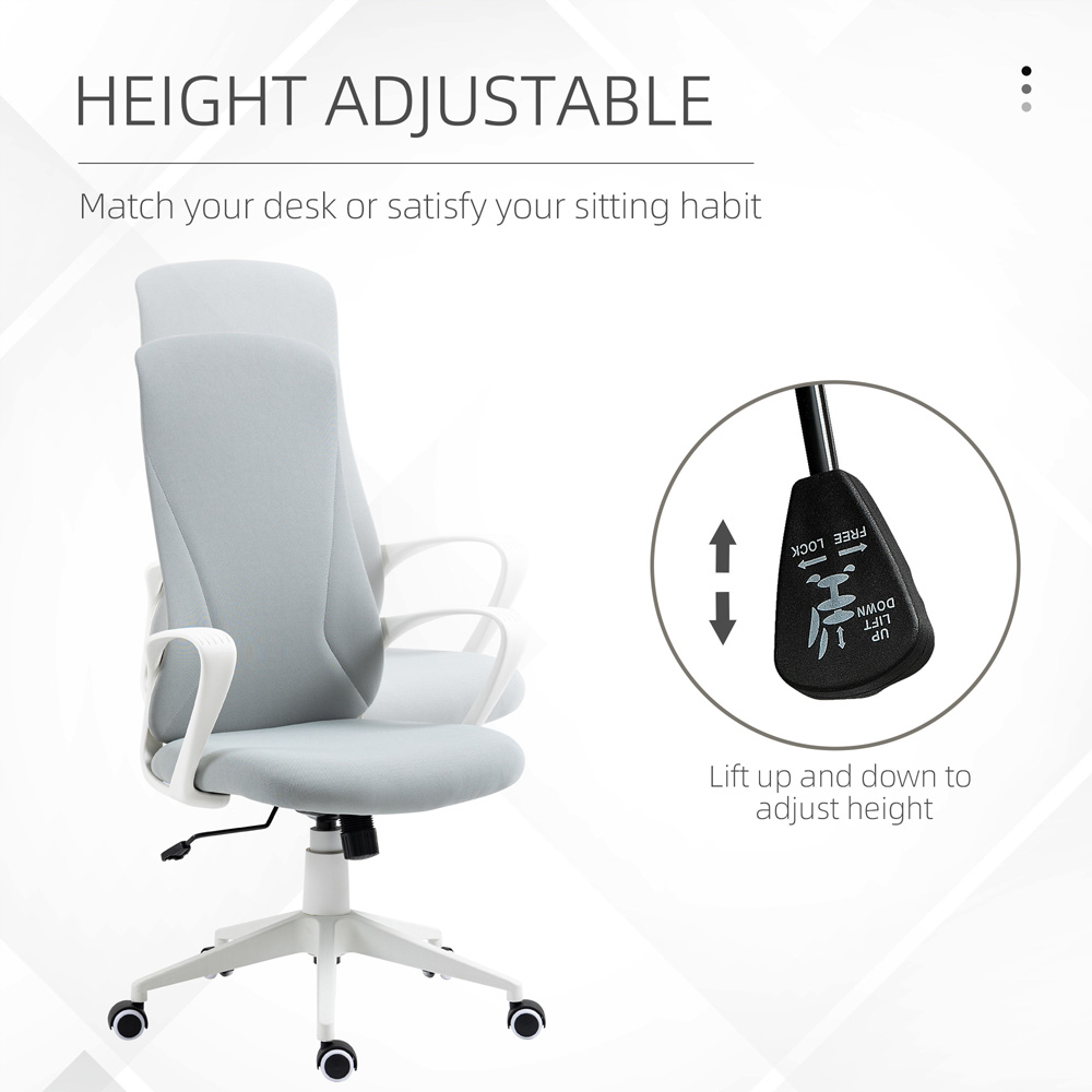 Portland Light Grey Swivel High Back Office Chair Image 6