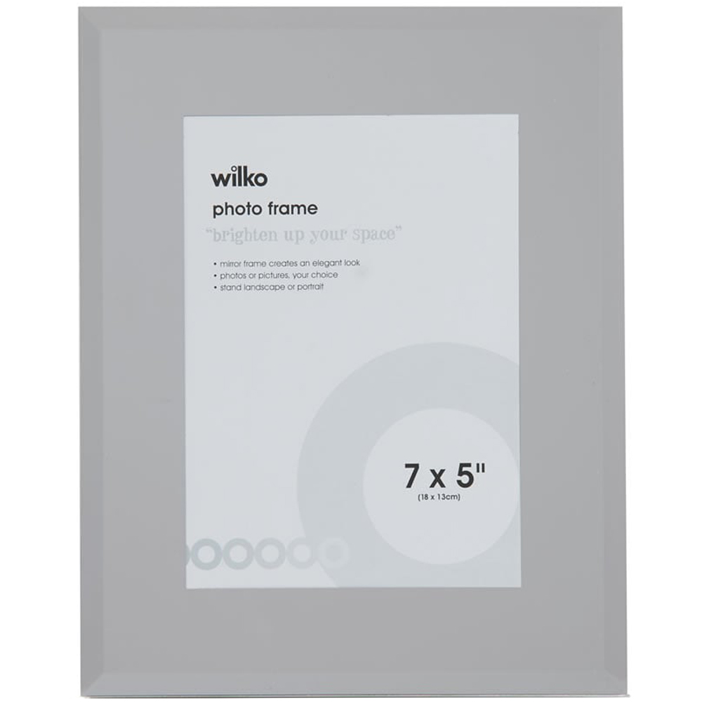 Wilko Glass Mirror Photo Frame 7 x 5 Inch Image 1