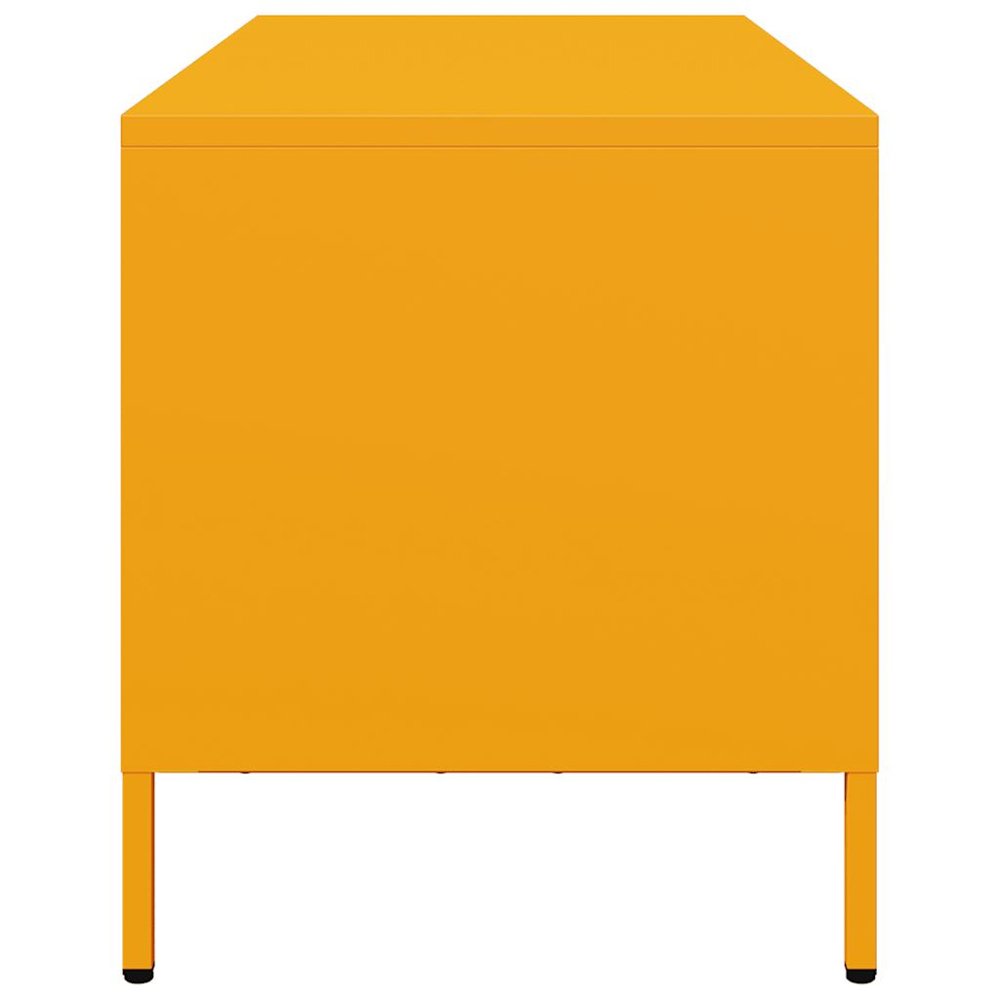 vidaXL 2 Drawer 2 Shelf Mustard Yellow Cold-Rolled Steel TV Cabinet Image 6