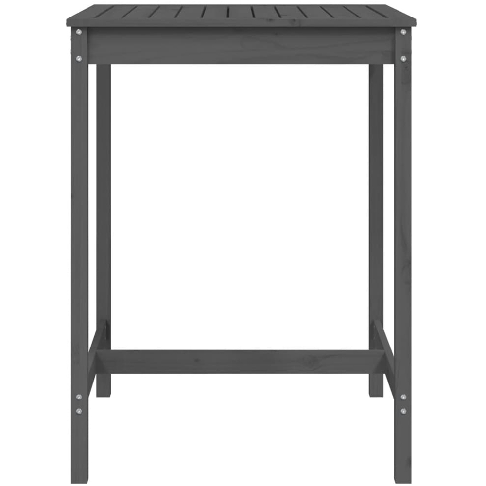 vidaXL 2 Seater Solid Pine Wood Slatted Garden Dining Table Grey Image 3
