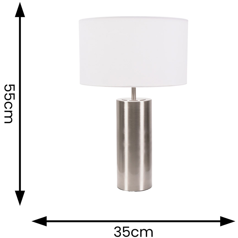 ValueLights Lexy White Shade Chrome Touch LED Table Lamp Image 7