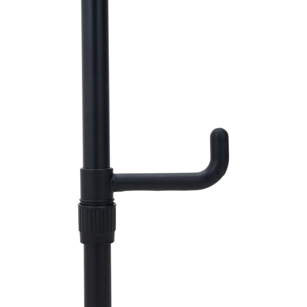 Living and Home Black Adjustable Floor-to-Ceiling Coat Stand with 6 Hooks Image 3