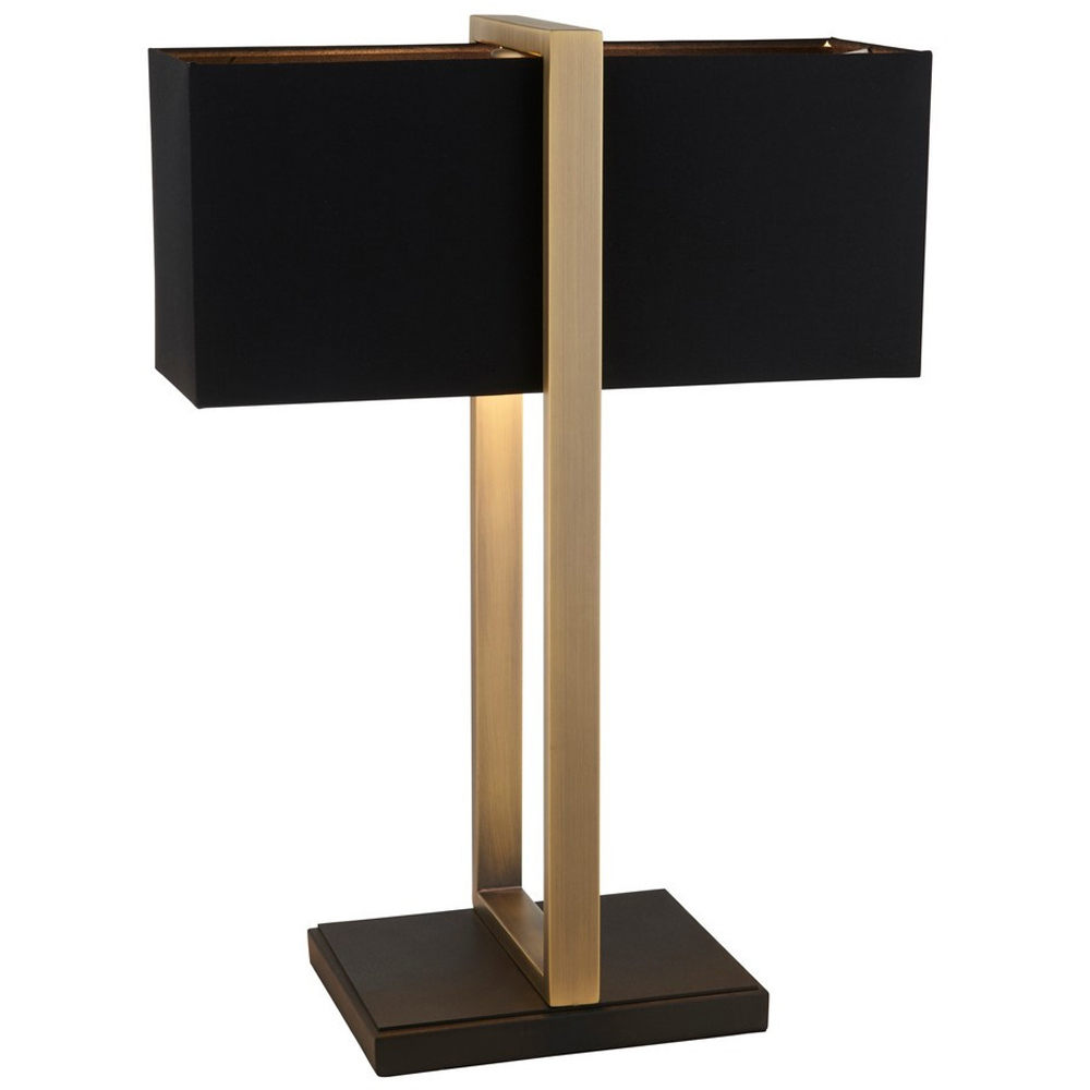 Merano Livigno Matt Black Antique Brass Table Lamp Image 3