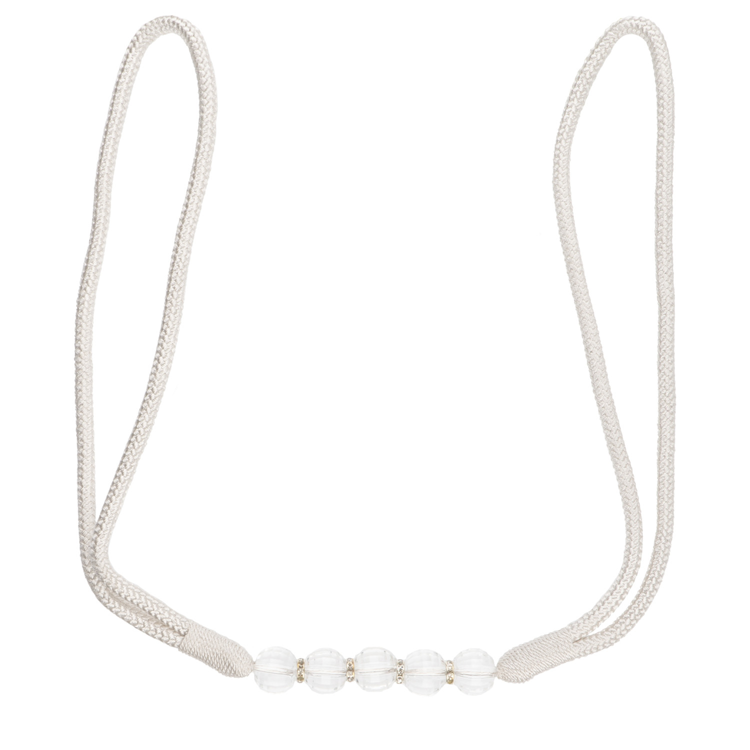 Beads and Diamante Tieback  - White Image