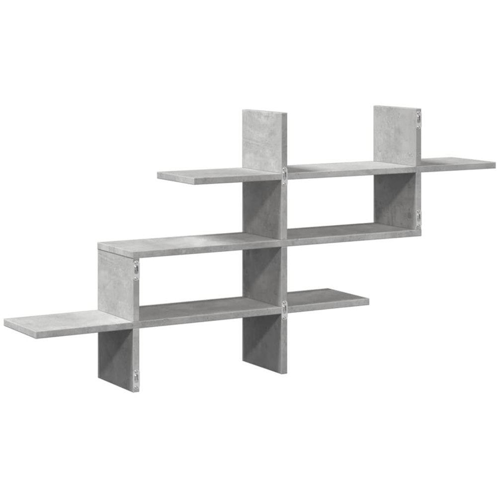 vidaXL 8 Shelf Concrete Grey Wall Shelf Image 5