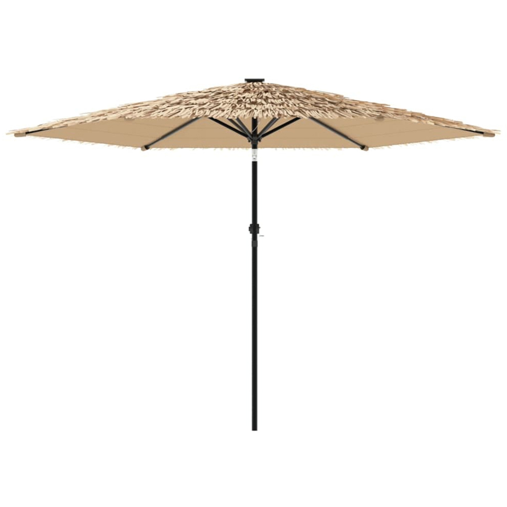 vidaXL Brown Straw Top Garden Parasol with Steel Pole 2.8m Image 3