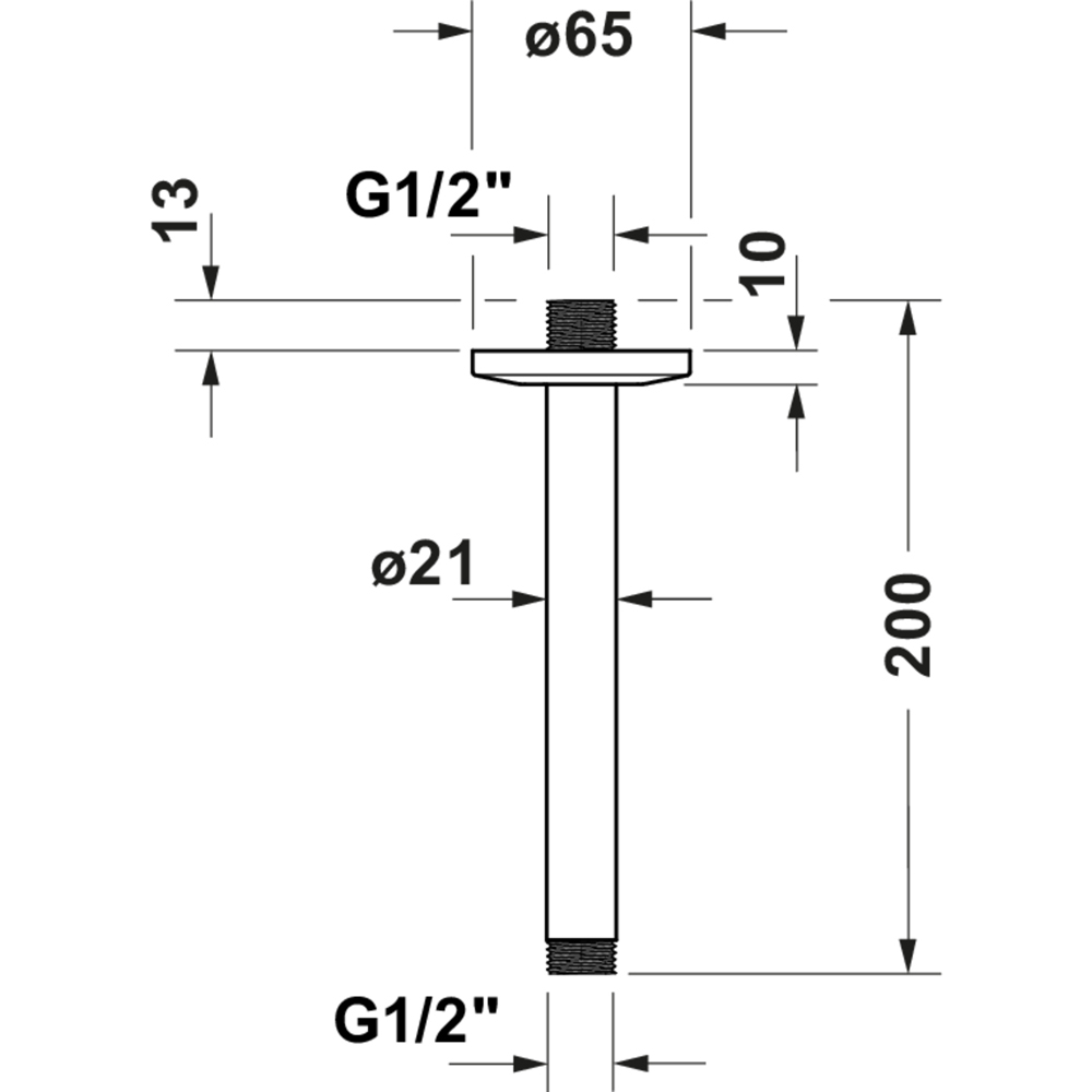 Duravit Stainless Steel Ceiling Shower Arm 200mm Image 4