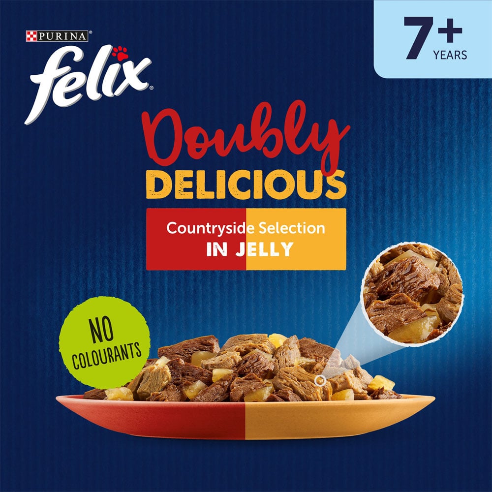 Felix Doubly Delicious Meat Senior Cat Food 12 x 100g Image 4