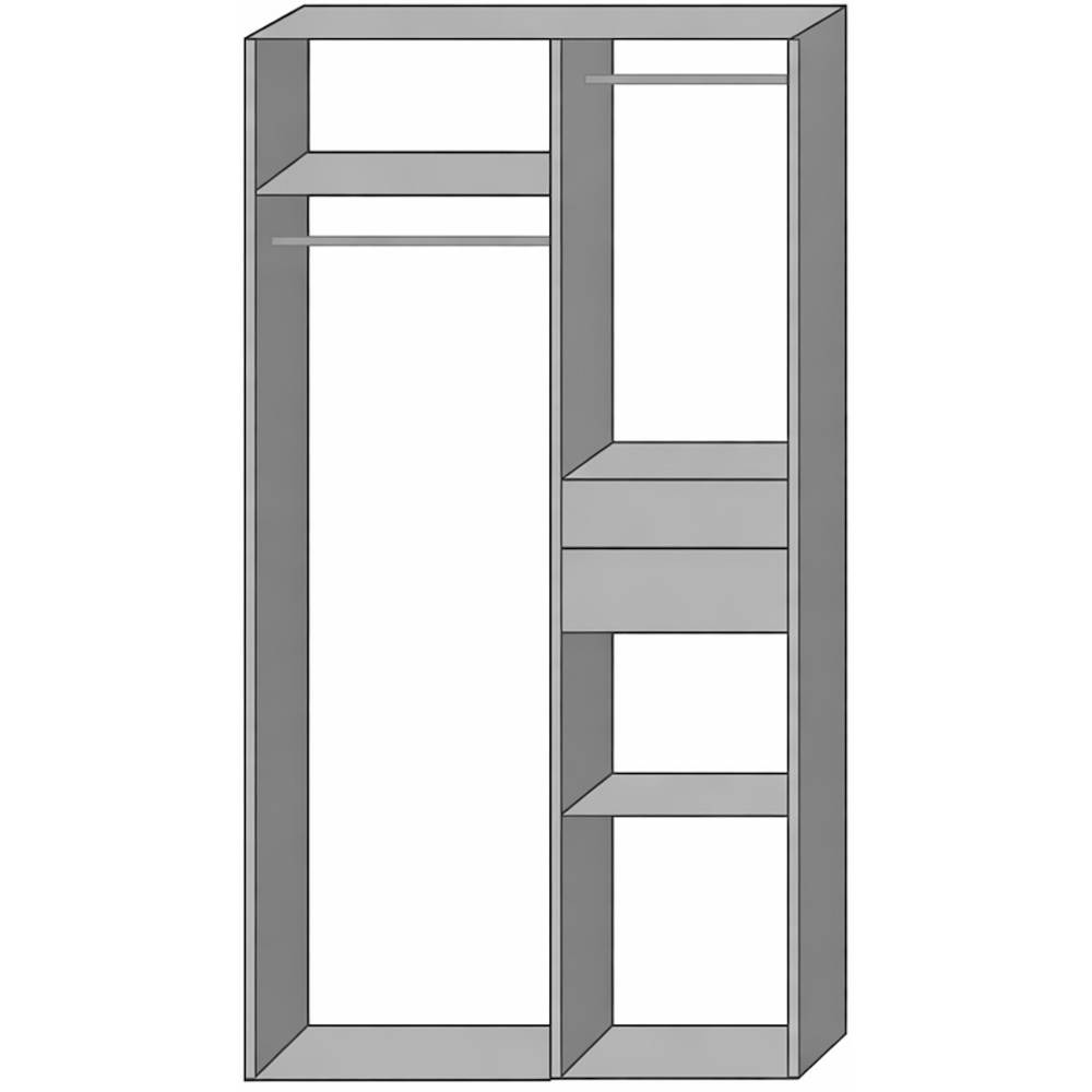 TJ'S Lyon 3 Door 2 Drawer Oak Wardrobe with Mirror Image 3
