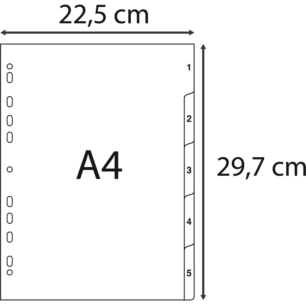 Exacompta A4 Grey Recycled Polypropylene 1-5 Divider 20 Pack Image 5