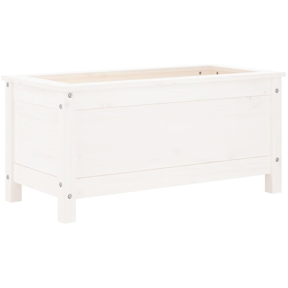 vidaXL White Wooden Garden Planter 82.5 x 40 x 39cm Image 1