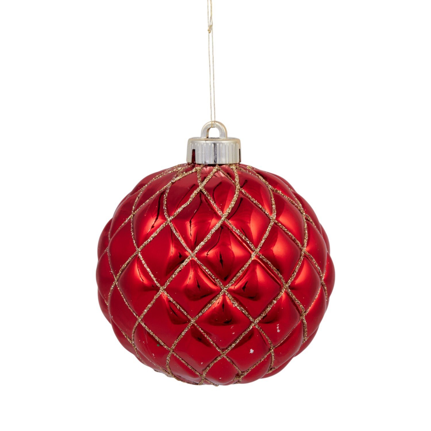 Pack of 6 Sleigh Bells Ring Baubles Red Image 4