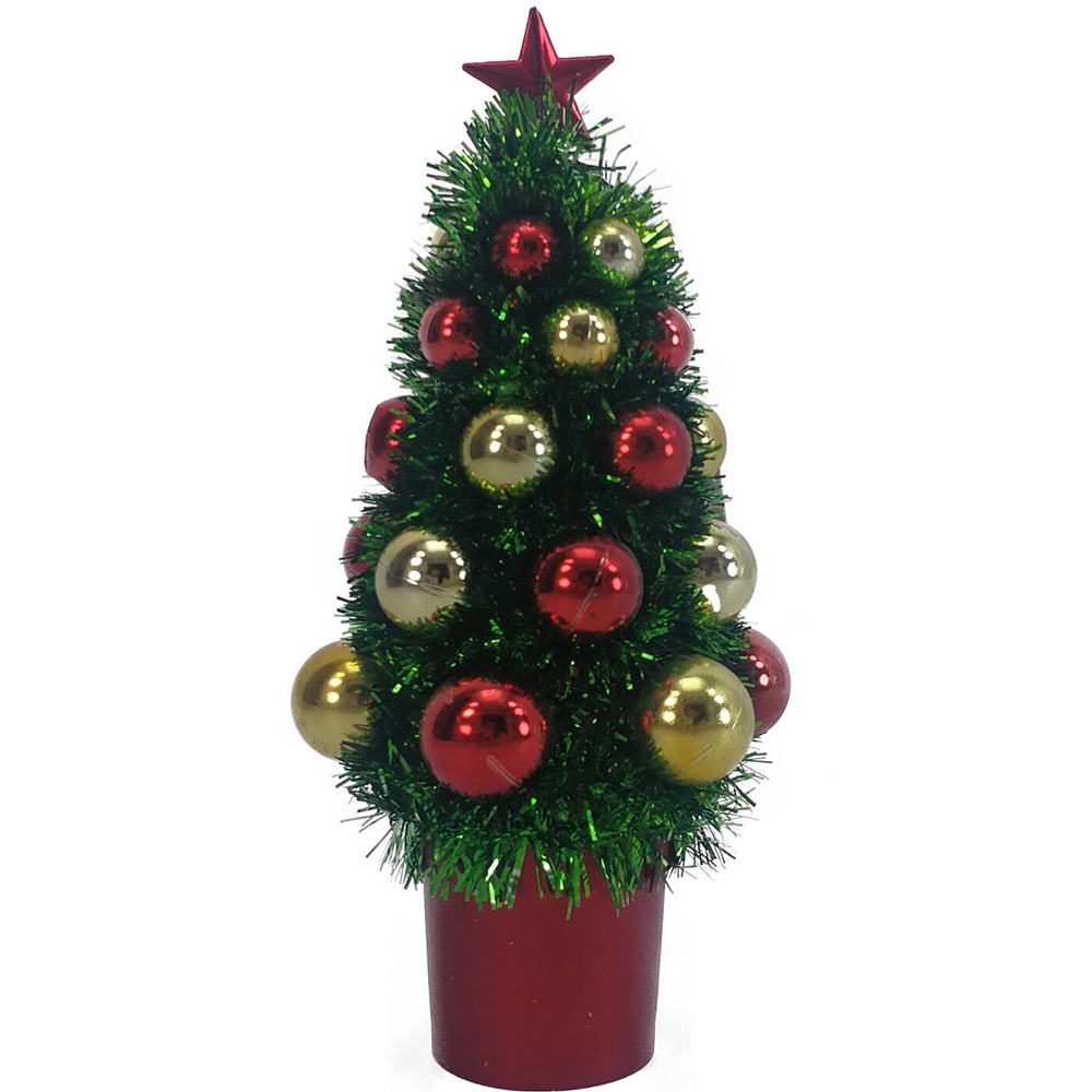 Single Tinsel Table Top Bauble Christmas Tree Decoration in Assorted styles Image 4