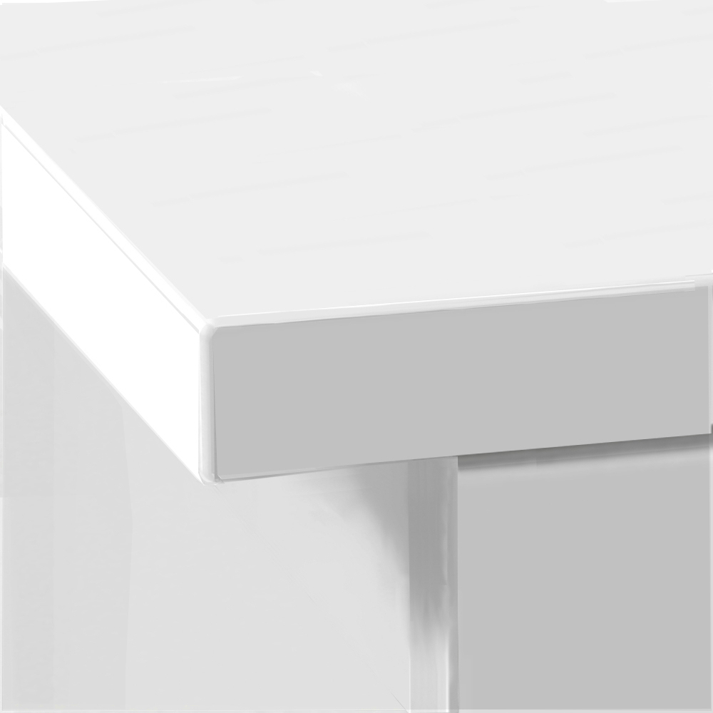 R White Cabinets Corner 6 Shelf Computer Desk with Hutch White Image 4