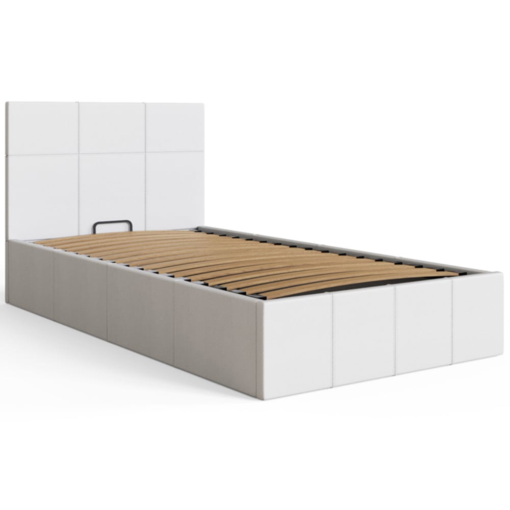 GFW Single White End Lift Ottoman Bed Image 2
