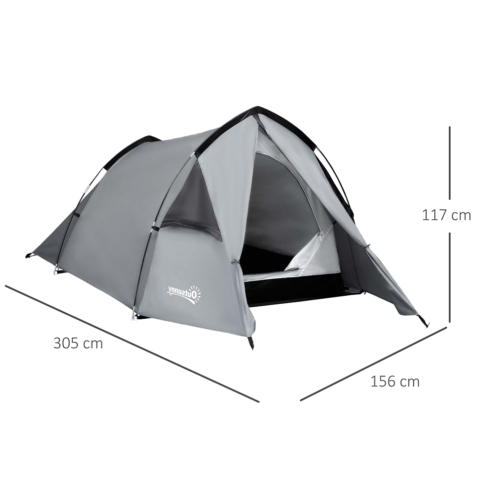 Med andre band manifestation aflange Outsunny 1-2 Person Camping Tunnel Tent | Wilko