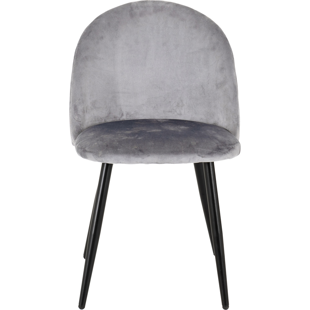 Seconique Marlow Set of 4 Grey Velvet Dining Chair Image 5