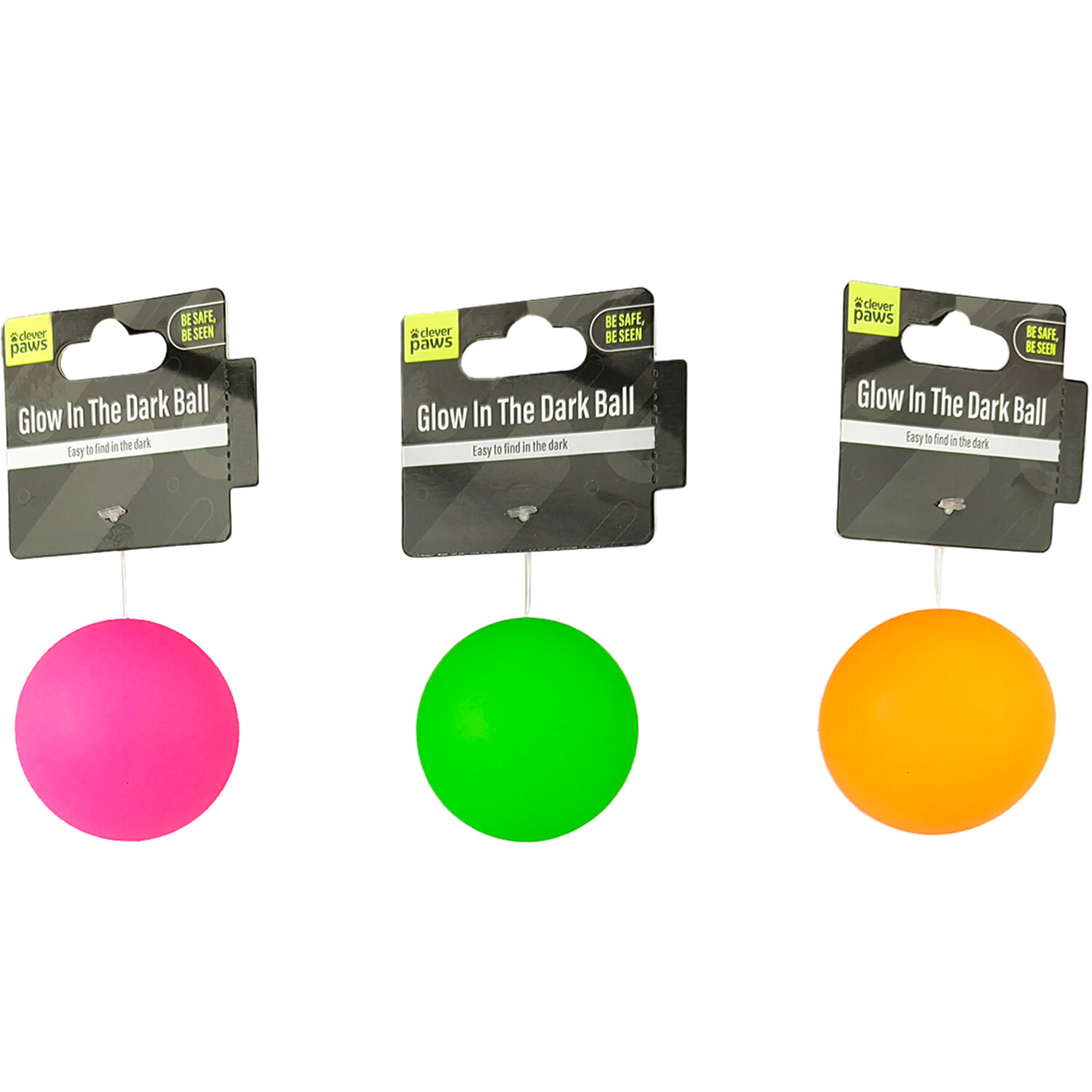 Glow in the Dark Pet Play Ball - Multicolour Image 2