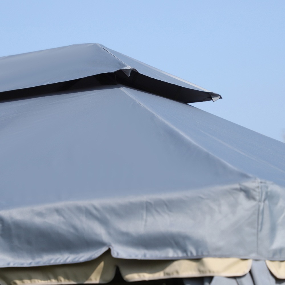 Outsunny 4 x 3m Grey Marquee Pavilion Patio Gazebo with Sides Image 4