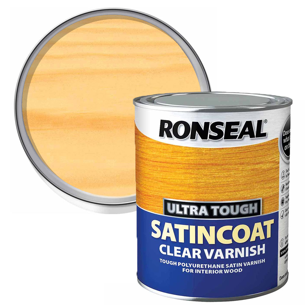 Ronseal Satincoat Ultra Tough Varnish Clear 750ml Image 1