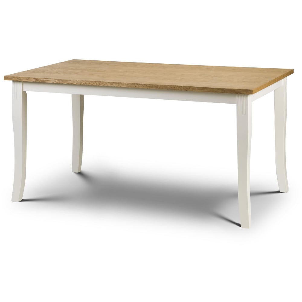 Julian Bowen Davenport 4 Seater Dining Table Oak and White Image 2