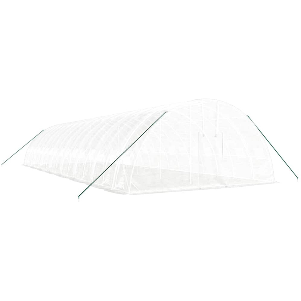 vidaXL White Polyethylene Galvanised Steel Frame 52.4 x 19.6ft Greenhouse Image 3