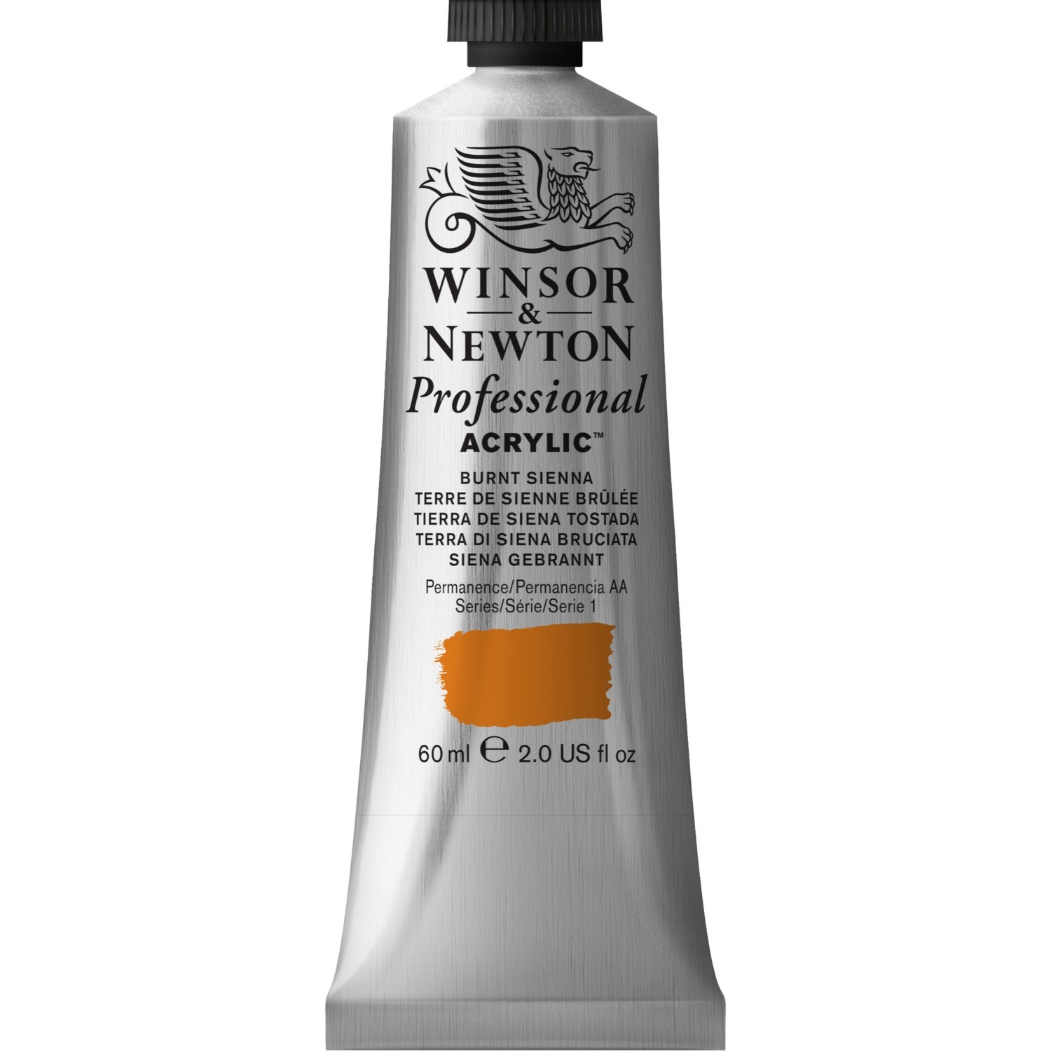 Winsor and Newton 60ml Professional Acrylic Paint - Burnt Sienna Image 1
