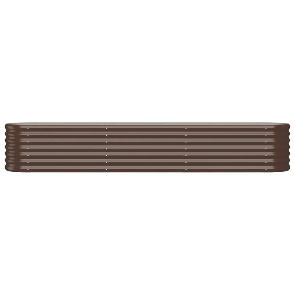vidaXL Brown Galvanised Steel Raised Garden Bed 36 x 224 x 40cm Image 2