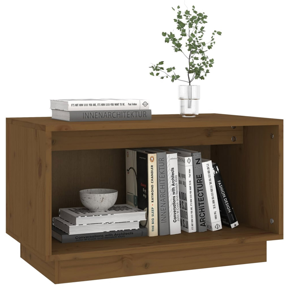 vidaXL Single Open Shelf Honey Brown TV Cabinet Image 4
