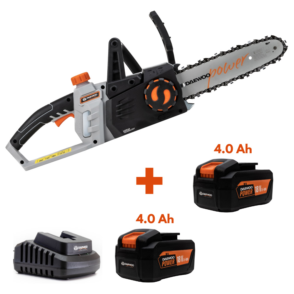 Daewoo U-Force Cordless Chainsaw with 2 x 4.0Ah Battery Charger 25cm Image 8