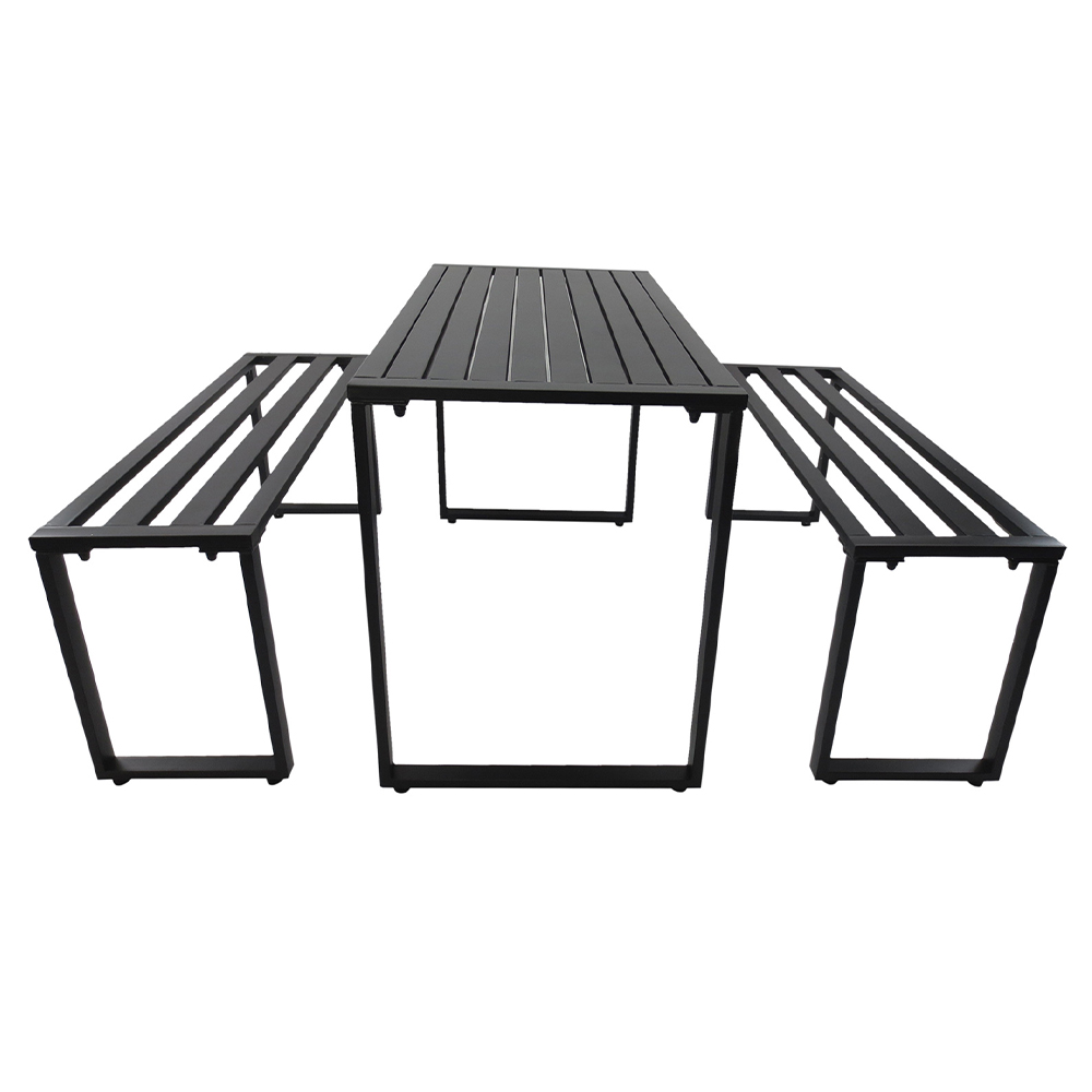 Outsunny 3 Piece Outdoor Table Black Image 6