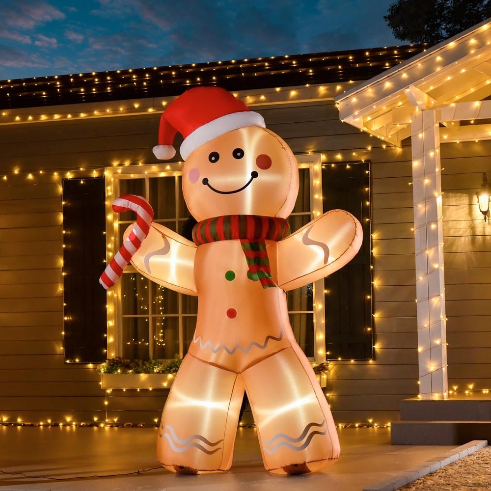 Everglow LED Inflatable Gingerbread Man Decoration 7.8ft Image 7