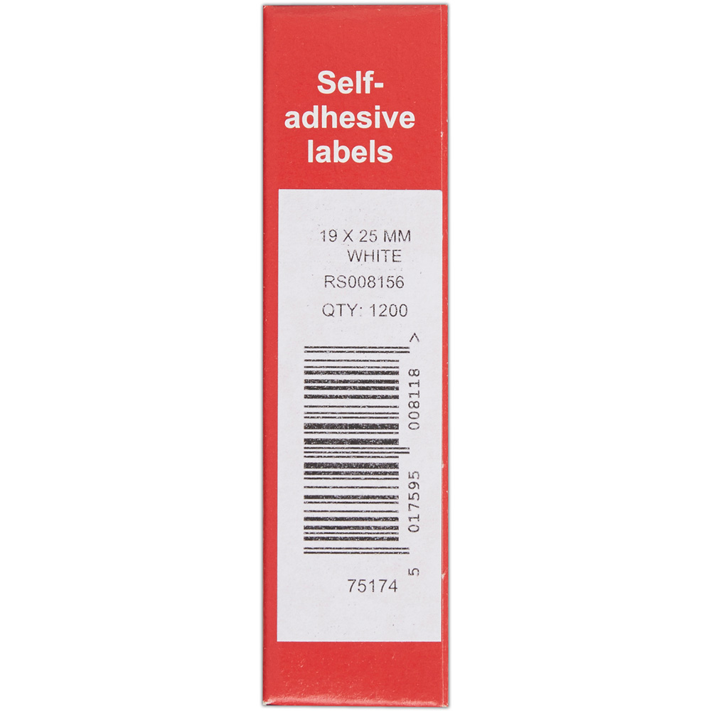 Blick White Rectangular Self Adhesive Label in Dispenser 19 x 25mm 1200 Pack Image 3