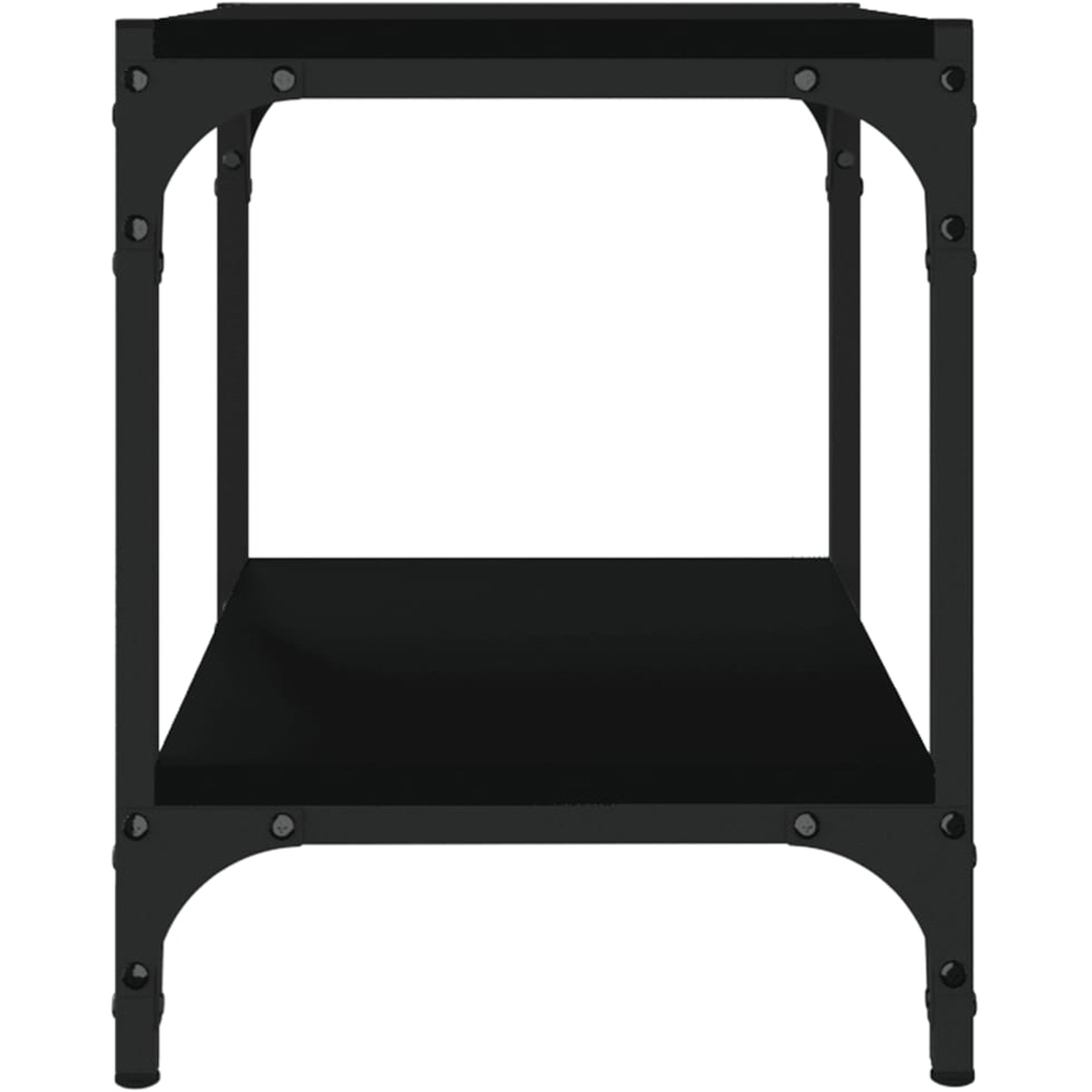 vidaXL Single Shelf Black Industrial Style Wood and Steel Small TV Cabinet Image 6