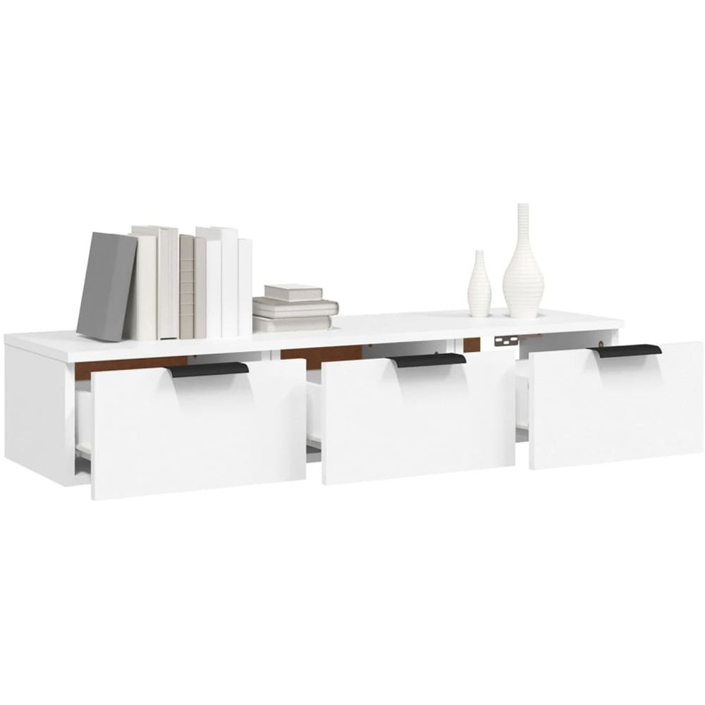 vidaXL 3 Drawer White Wall Cabinet Image 4