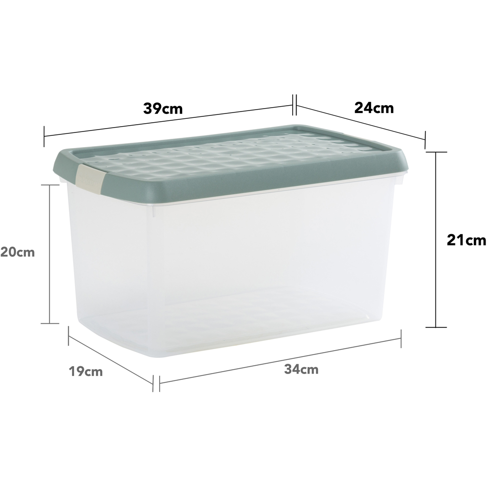 Wham Clip 14L Clear Green Milieu and Stone Rectangular Storage Box with Lid 4 Pack Image 7