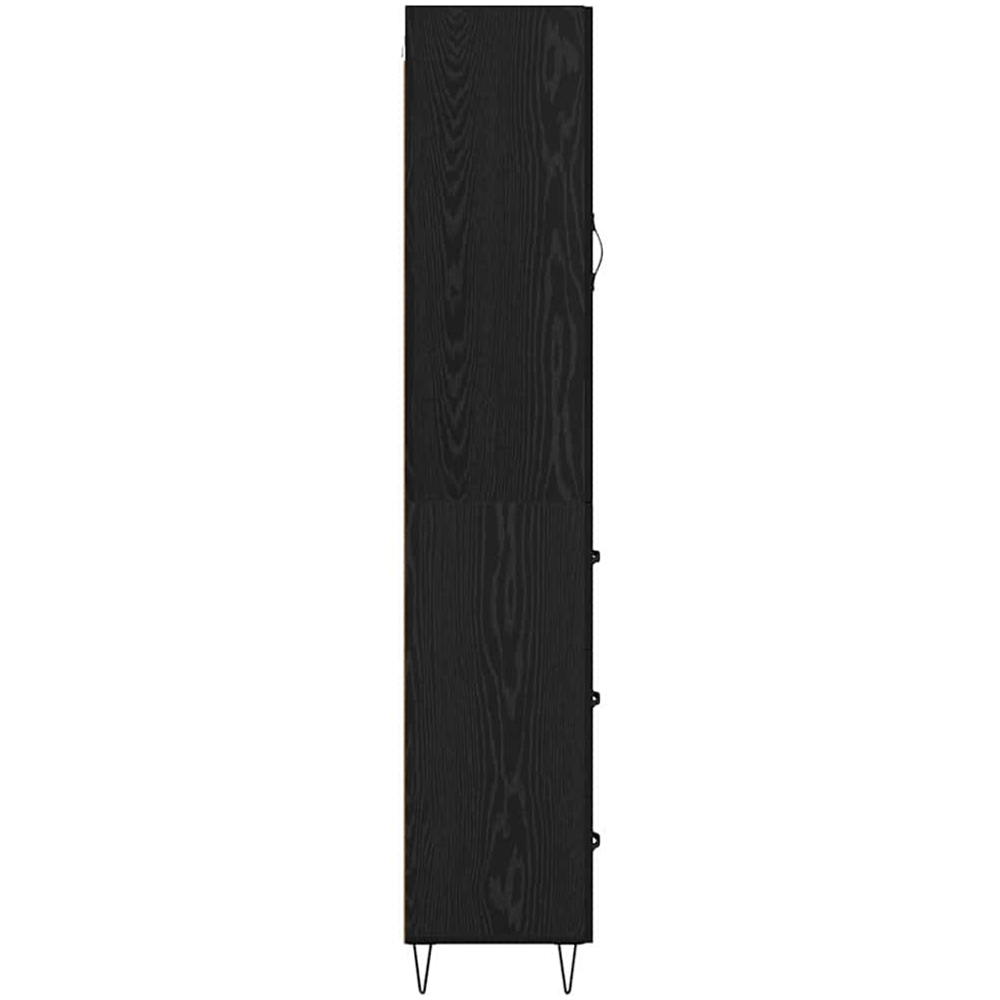 vidaXL Single Door 3 Drawer Black Tall Slim Highboard Image 4