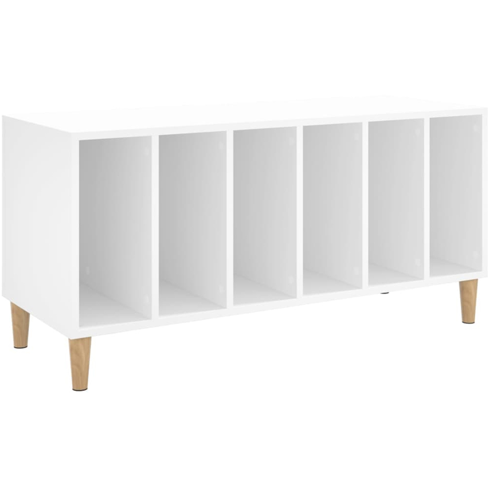 vidaXL 6 Shelf White Record Cabinet Image 2