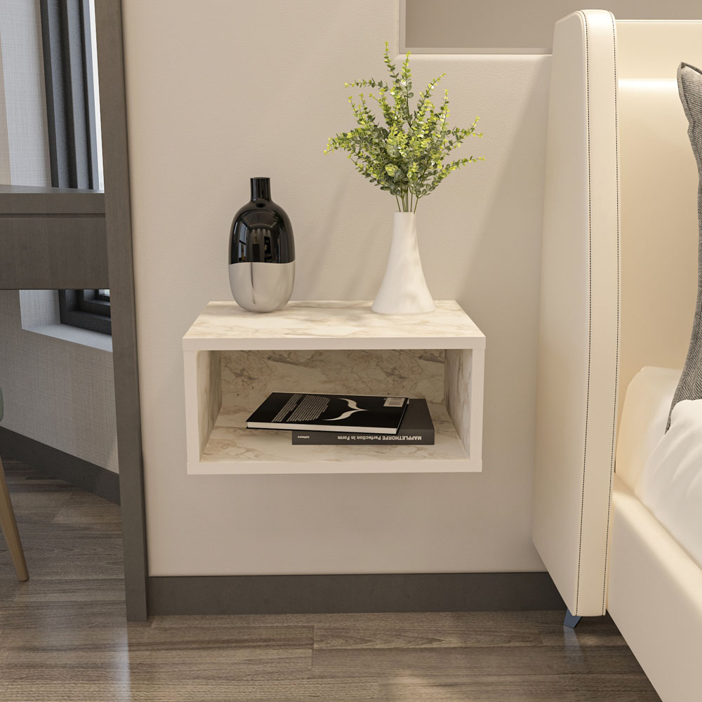 Decorotika Dora Single Shelf Ephesus Floating Bedside Table Image 6